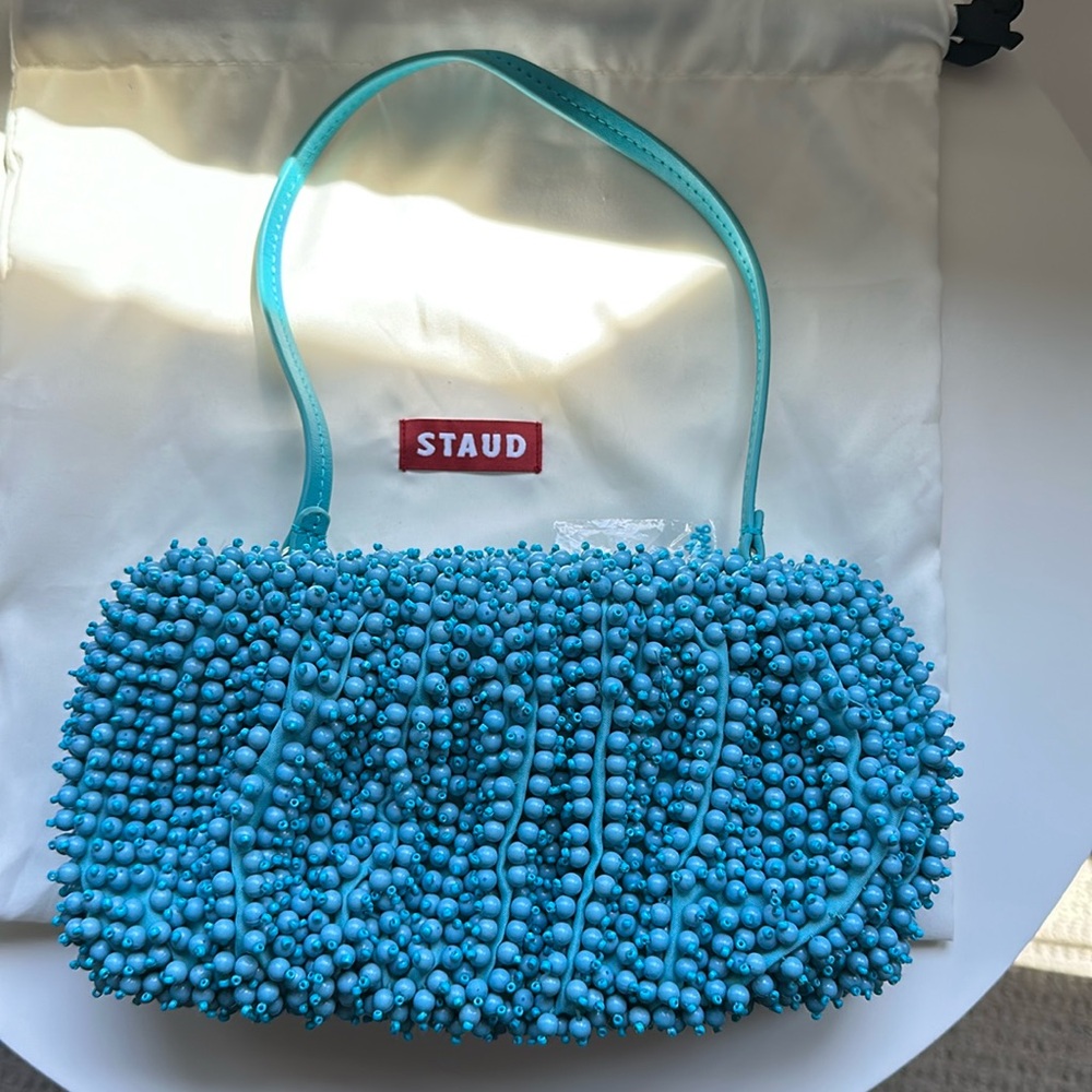 Staud Beaded Convertible Bag - Staud - Beads - Blue